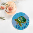 Seed Beaded Artisan Made Sea Turtle Coaster