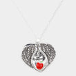 Teacher Angel Wings Apple Charm Silver Necklace