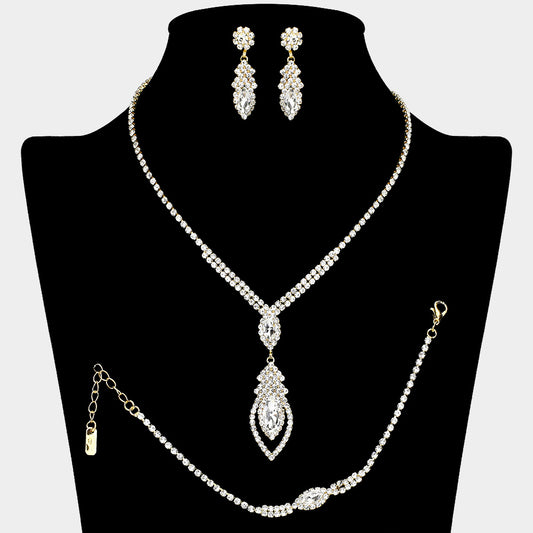 Macie Rhinestone Sparkle Bridal 3PC Jewelry SET
