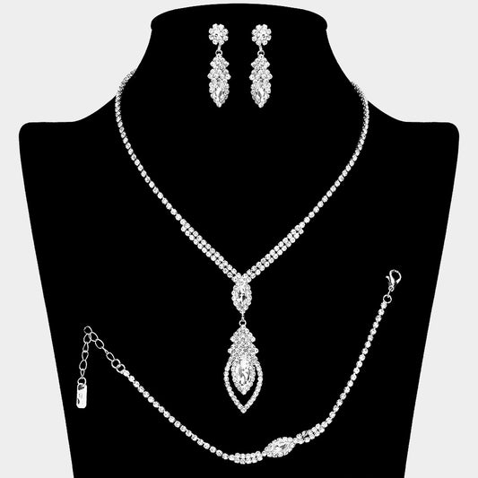 Macie Rhinestone Sparkle Bridal 3PC Jewelry SET