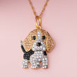 BEAGLE Dog Breed Gold Sterling Silver CZ Pendant Necklace