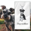 Schnauzer Dog Breed Rhodium Sterling Silver CZ Necklace
