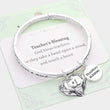 Teachers Blessing Heart Charm Stretch Bracelet