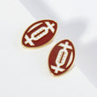 GAMEDAY 18K Gold Dipped Enamel Crimson White Team Earrings