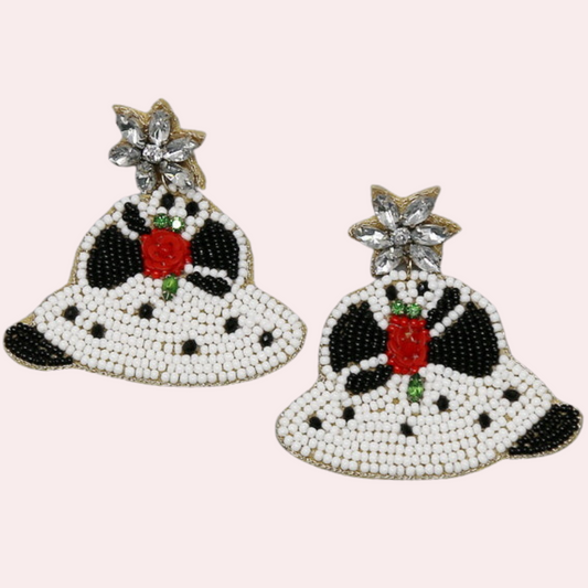 Kentucky Derby Event Hat Seed Beaded Earrings