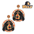 Tennessee Vols Smokey Mascot Dog Glitter Football Earrings