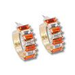 Crystal Baguette Tennessee Vols Orange Huggie Hoop Earrings