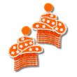 Tennessee Vols Football Orange Cowgirl Hat Rhinestone Beaded Earrings