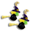 Moon Ride Broomstick Witch Bead Rhinestone Earrings