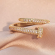CZ Sparkle Gold Nail Wrap Ring