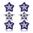 Wildcats Blue White Football Beaded Star Earrings