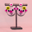 Sunflower Sooie Seed Beaded Pig Earrings