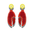 Sparkle Acrylic Lemon Top Lobster Claw Earrings