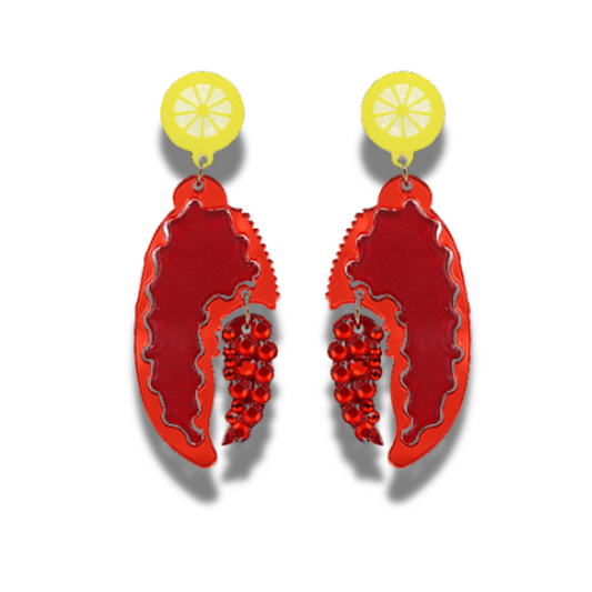 Sparkle Acrylic Lemon Top Lobster Claw Earrings