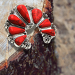 Red Agate Squash Blossom Ring