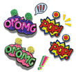 Retro Comics Style OMG POP Exclamation Beaded Earrings