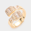 Baguette CZ Crystal Bars Band Ring