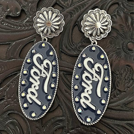 FORD Western Concho Silver Earrings