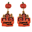 Pick A Pumpkin Patch Fall Autumn Halloween Beaded Earrings