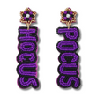 Hocus Pocus Word Seed Beaded Crystal Top Earrings