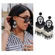 Scream Movie Iconic Killer Mask Seed Beaded Halloween Earrings