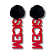 UGA SicEm Pom-Pom Football Team Word Earrings