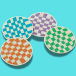 Checkered Beaded Set of 4 Coasters