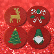 Christmas Beaded Set of 4 Coasters