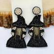 Halloween Witch Theme Glass Seed Beaded Earrings