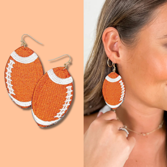 Embroidered Tennessee Football Earrings