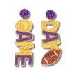 LSU Football GAME DAY Seed Beaded Earrings