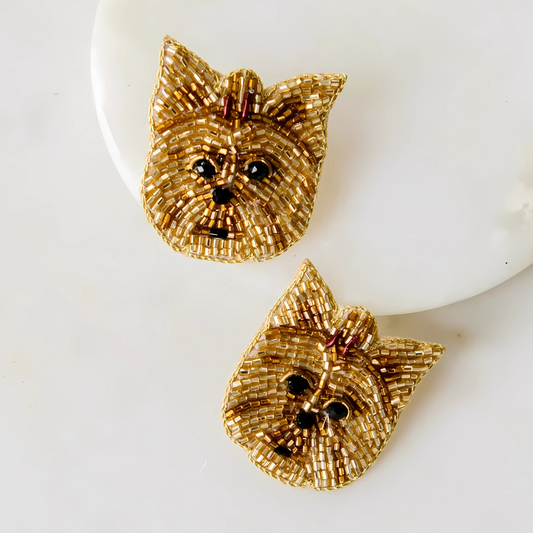 Terrier Westie Cairn Dog Breed Puppy Pets Beaded Earrings