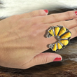 Yellow Chrysoberyl Squash Blossom Ring