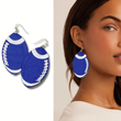 Blue & White Wildcats Football Earrings
