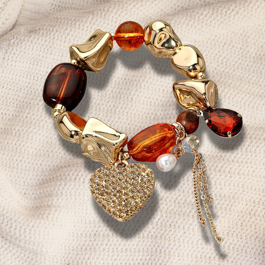 Have a Heart Pebble Stone Stretch Bracelet