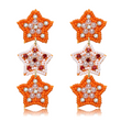 Tennessee Vols Football Beaded Orange White Triple Star Earrings