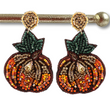 Marquis Crystal Glass Beaded Pumpkin Earrings