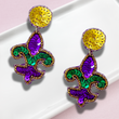 Mardi Gras Fleur De Lis Sequin New Orleans Sequin Earrings