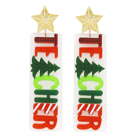 Teacher Christmas Holiday Acrylic Earrings