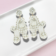 Poodle Dog Breed Seed Beaded Pearl Earrings