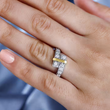 Lovingly Bound CZ Silver Gold Bypass Ring