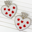 Queen of Hearts Rhinestone Crown Beaded Earrings