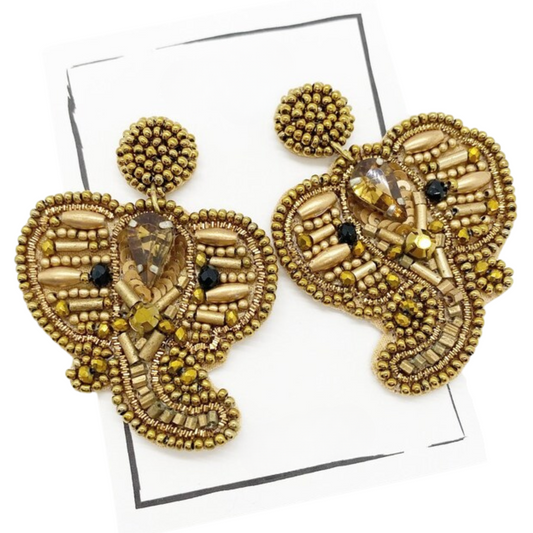 Swarovski Crystal Glass Beaded Elephant Earrings