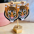 Bengal Tiger Seed Beaded Safari Theme Earrings