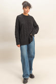 Closet Classic Cable Knit Sweater in Black