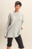 Daydream Drape Cotton Sweater in Grey