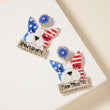 Patriotic Pawtriotic Bulldog American Flag Beaded Earrings