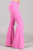 Meghan Mineral Washed Pink Boho Bell Bottom Pants