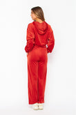 WEEKEND WARRIOR VELOUR JOGGER SET IN RED