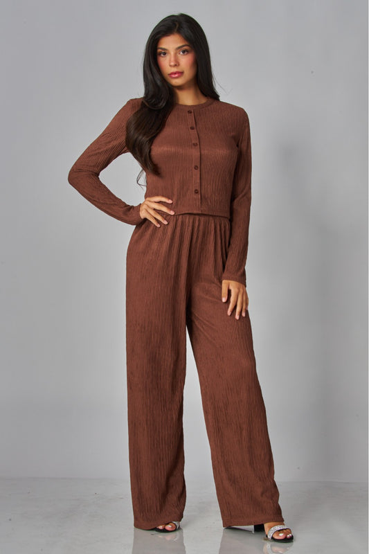 LICENSE TO LOUNGE PANTS SET IN BROWN